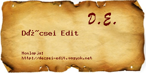 Décsei Edit névjegykártya
